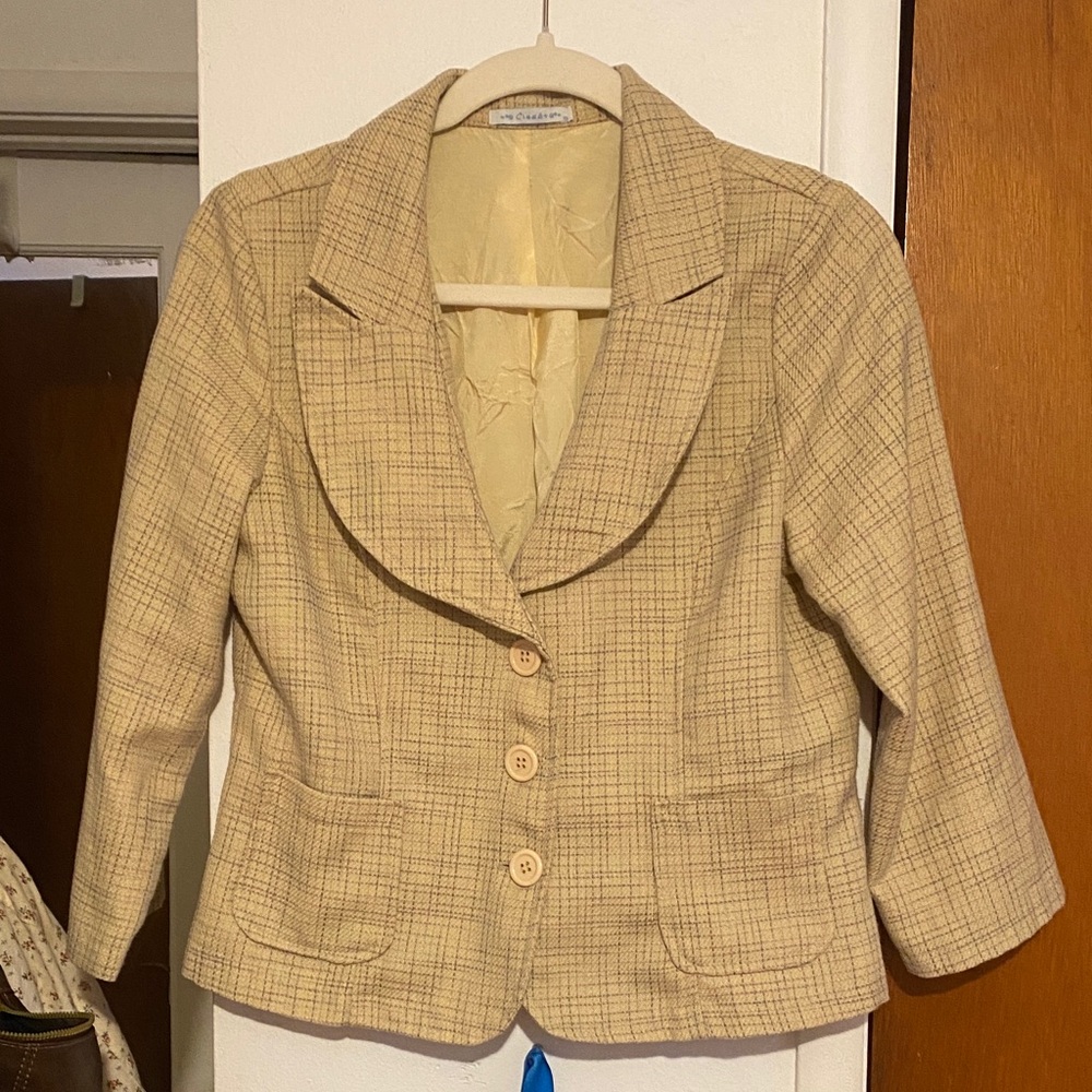 Closet Beige Checkered Blazer